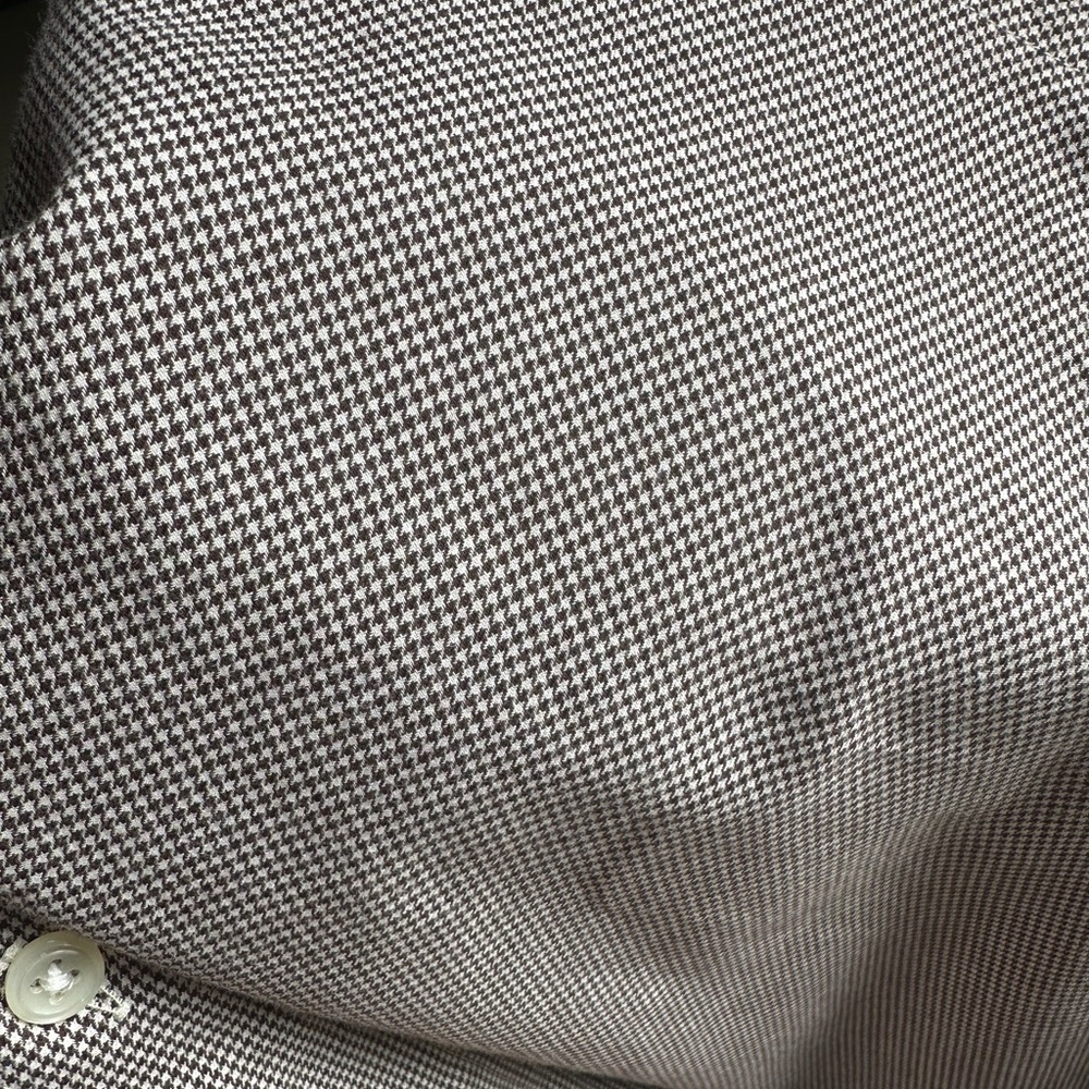 Men’s Ralph Lauren Plaid Long Sleeved Button-Down Brown & White Shirt - Picture 6 of 15